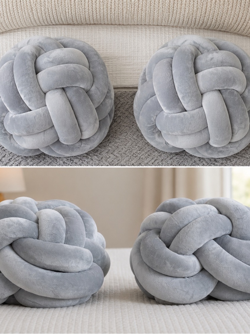 Set of Two - Lightweight Velvet - Modern Decorative Accent Cushions